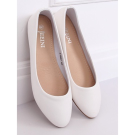 Ballerine bianche lisce lisce Z1007 White bianco 1