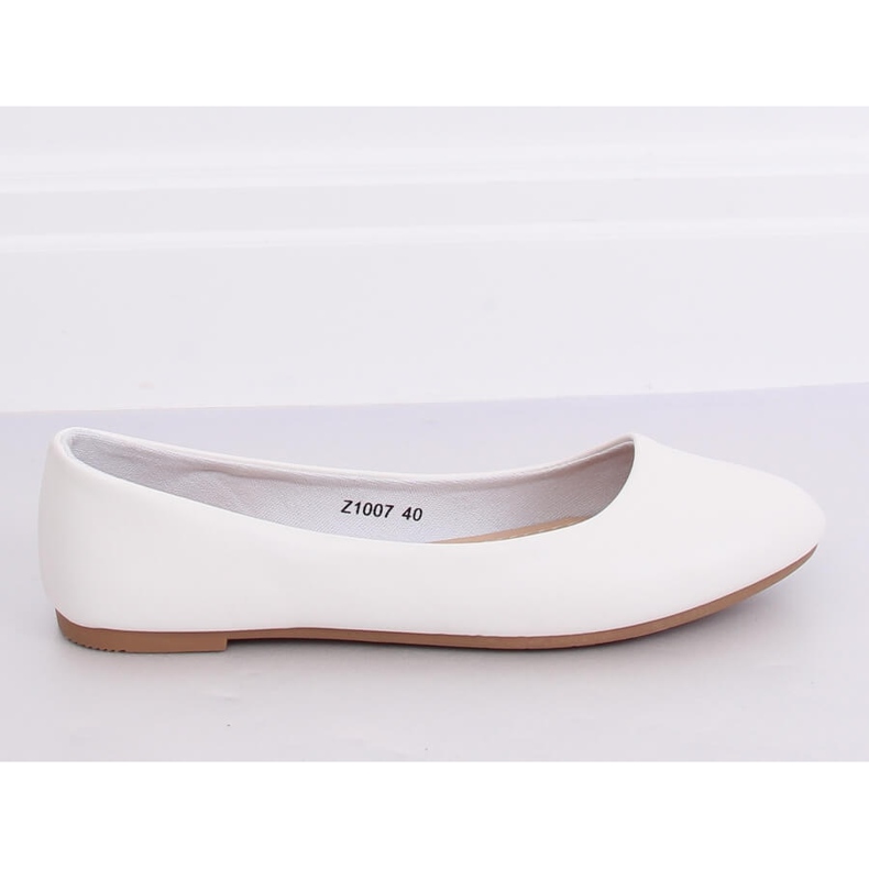 Ballerine bianche lisce lisce Z1007 White bianco 2