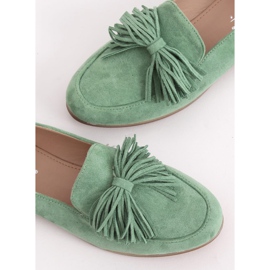 Mocassini da donna verdi con frange T357P Green verde 1