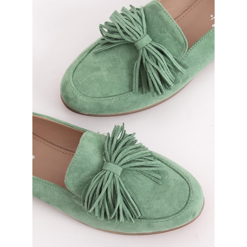 Mocassini da donna verdi con frange T357P Green verde 1