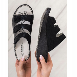 Goodin Pantofole in pelle nera nero 2