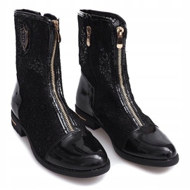 Stivali traforati con cerniera X362 Nero 2