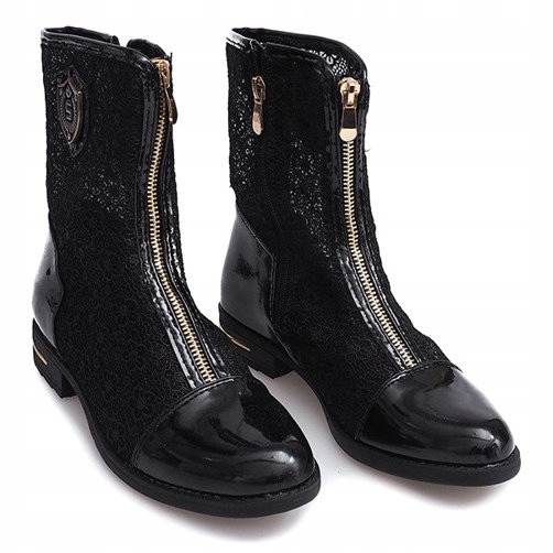 Stivali traforati con cerniera X362 Nero 2