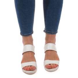 Sandali con zeppa EL-18 Bianco bianca 1