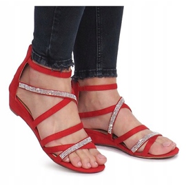 Sandali rossi su una delicata zeppa Gossamer rosso 1