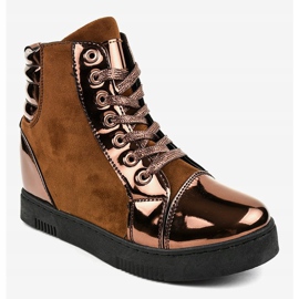 Sneakers In Camoscio Laccato Marrone TL-57 1