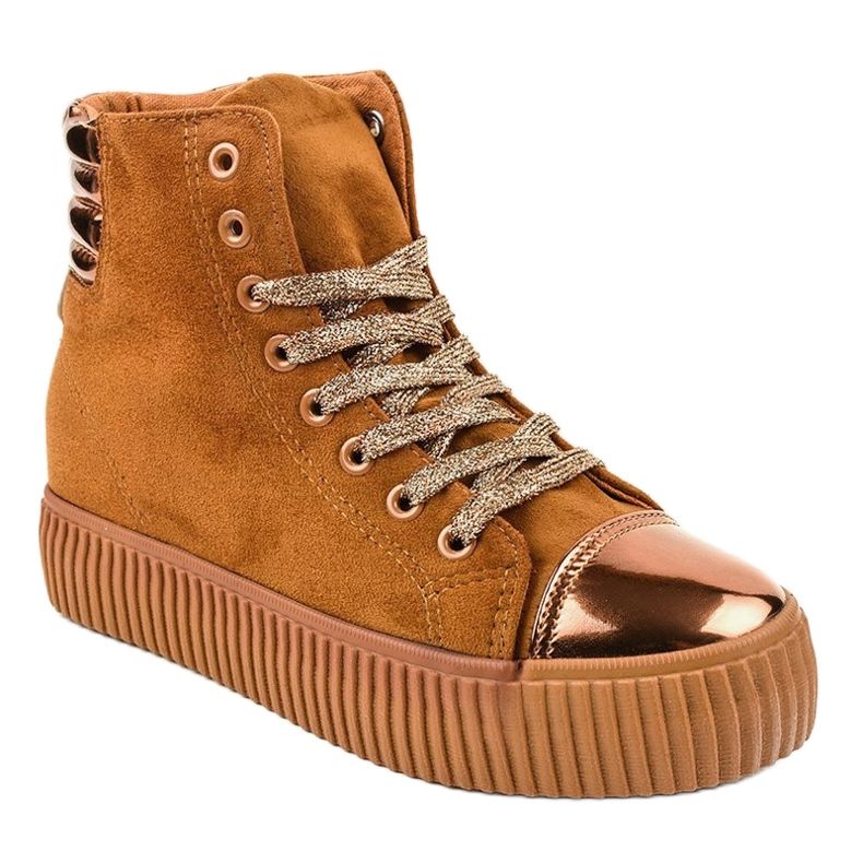 Sneakers platform da donna marroni TL-53 marrone 1