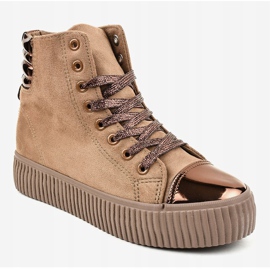 Sneakers beige sulla piattaforma femminile TL-53 1