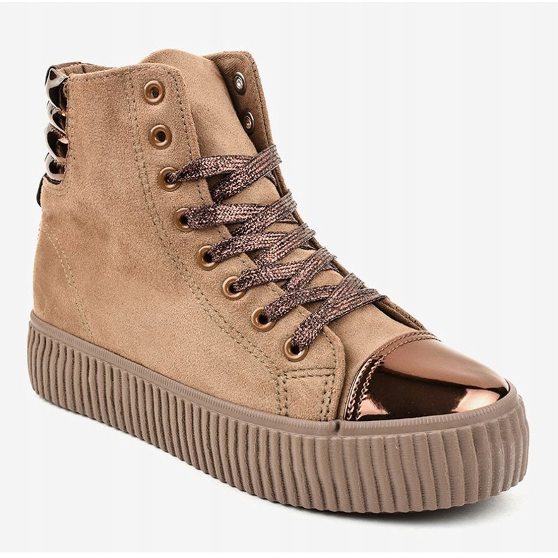 Sneakers beige sulla piattaforma femminile TL-53 1