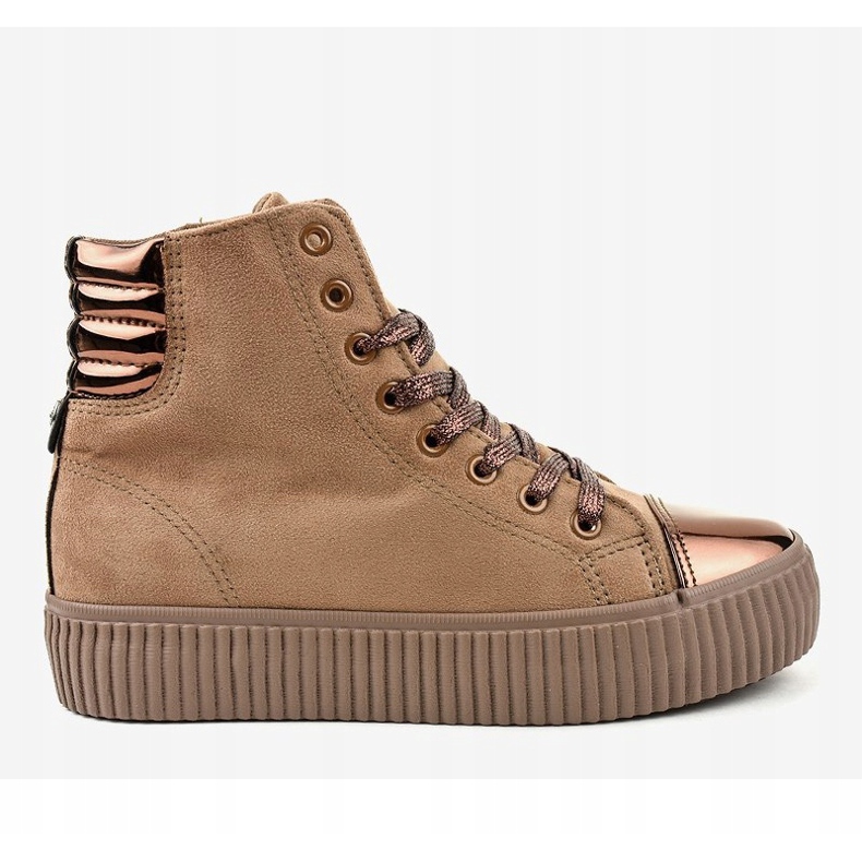 Sneakers beige sulla piattaforma femminile TL-53 2