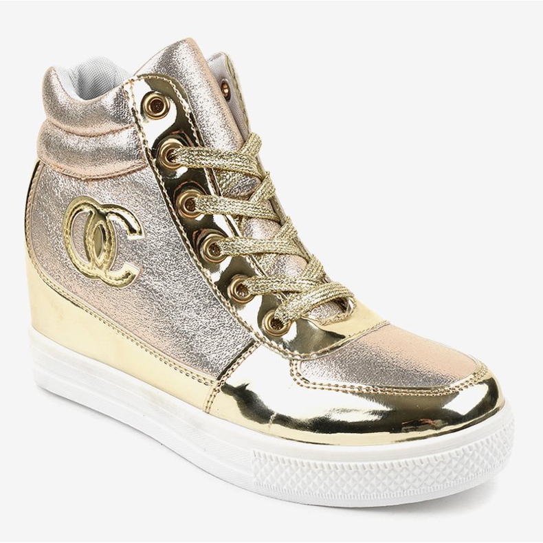Sneakers dorate alla moda L643-2 d'oro 1