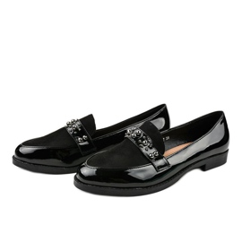 Scarpe slip-on nere con borchie JN-27 nero 2