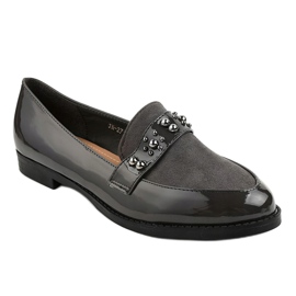 BM Scarpe slip-on grigie con borchie JN-27 grigio 1