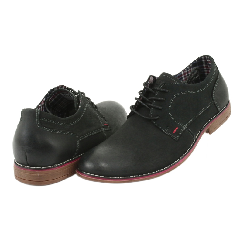 Scarpe stringate da uomo American Club CY01 nere nero 4