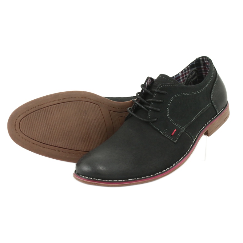 Scarpe stringate da uomo American Club CY01 nere nero 5