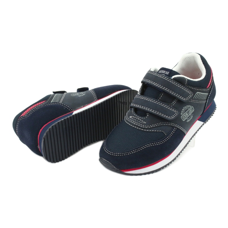 American Club Scarpe sportive americane, blu navy RH20 rosso 5