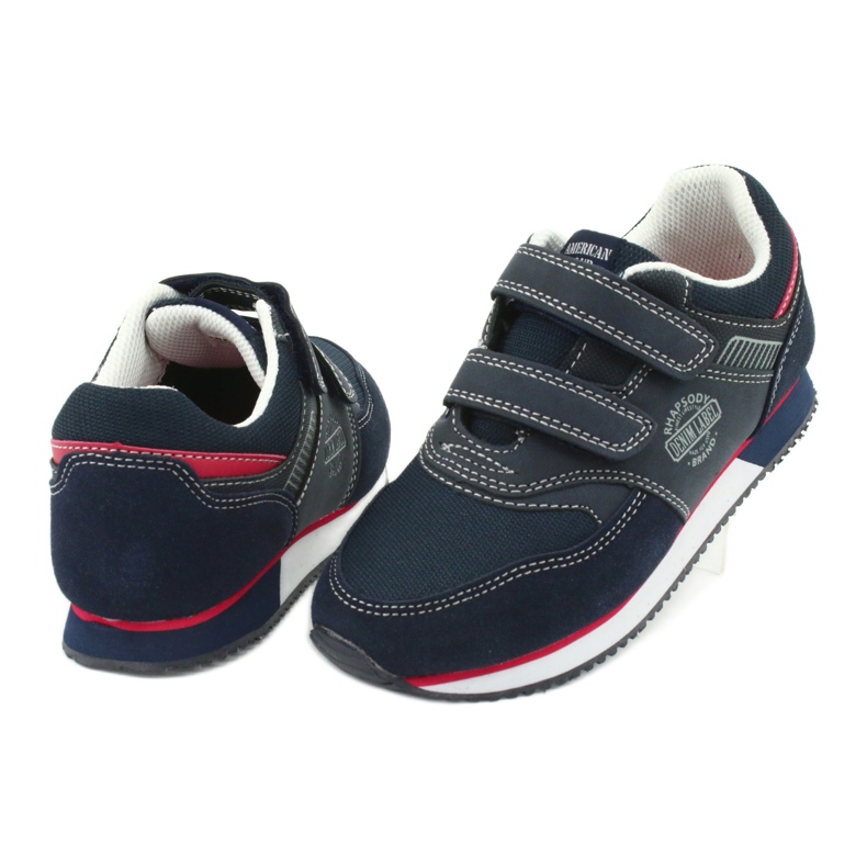 American Club Scarpe sportive americane, blu navy RH20 rosso 4