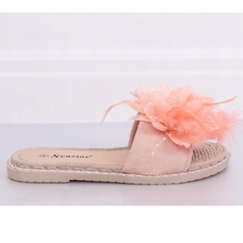 Pantofole da donna rosa con piume CK131P Pink 1