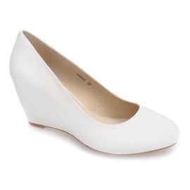 Décolleté con zeppa 99940 bianco nero 1