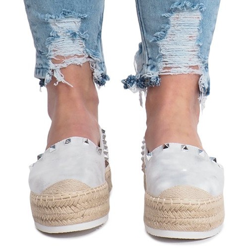 Espadrillas argentate sulla zeppa Glam grigio 1