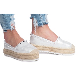 Espadrillas argentate sulla zeppa Glam grigio 2