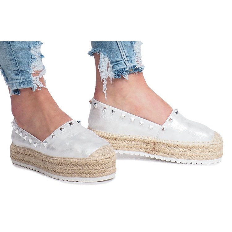 Espadrillas argentate sulla zeppa Glam grigio 2