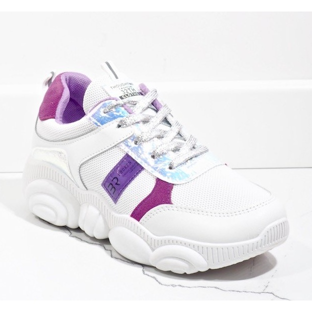 Scarpe sportive da donna alla moda bianche SJ1929-2 bianco multicolore 1