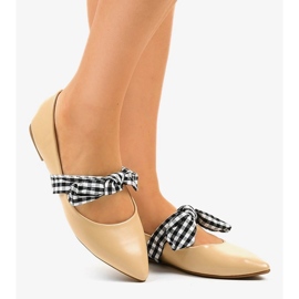 BM Ballerine beige con fiocchi stringati NK07P 1