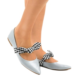 Ballerine stringate blu con fiocchi NK07P 1