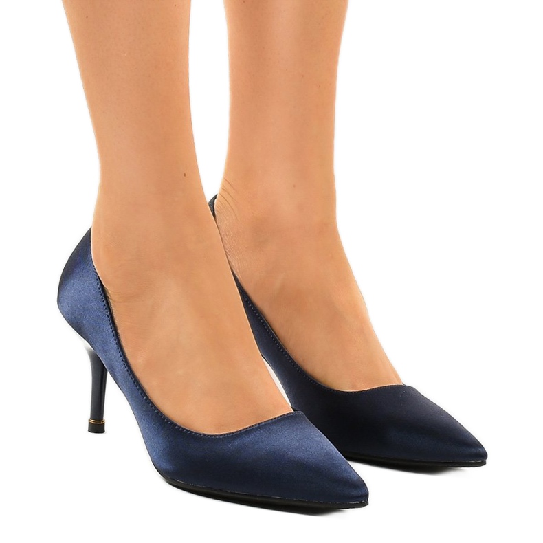 Décolleté basse blu navy su tacco 1756-255 1
