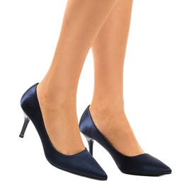 Décolleté basse blu navy su tacco 1756-255 2