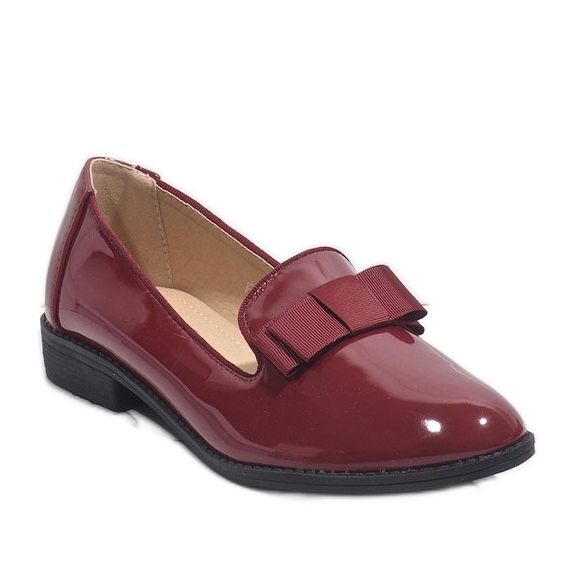 Mocassini donna rossi con fiocco F158 rosso 1