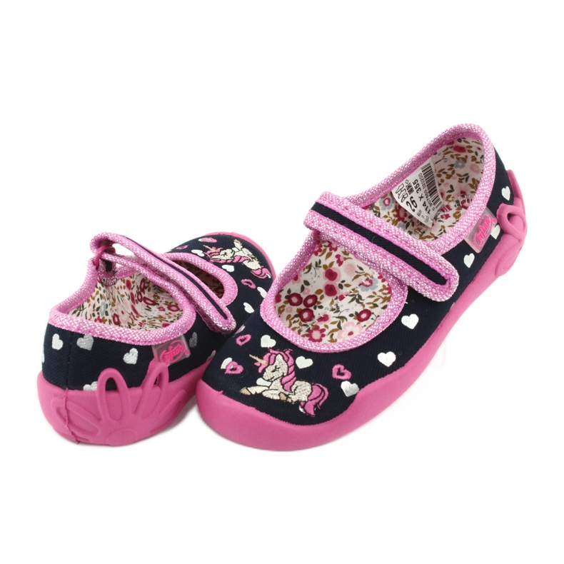 Scarpe per bambini Befado 114X355 blu navy rosa grigio 4