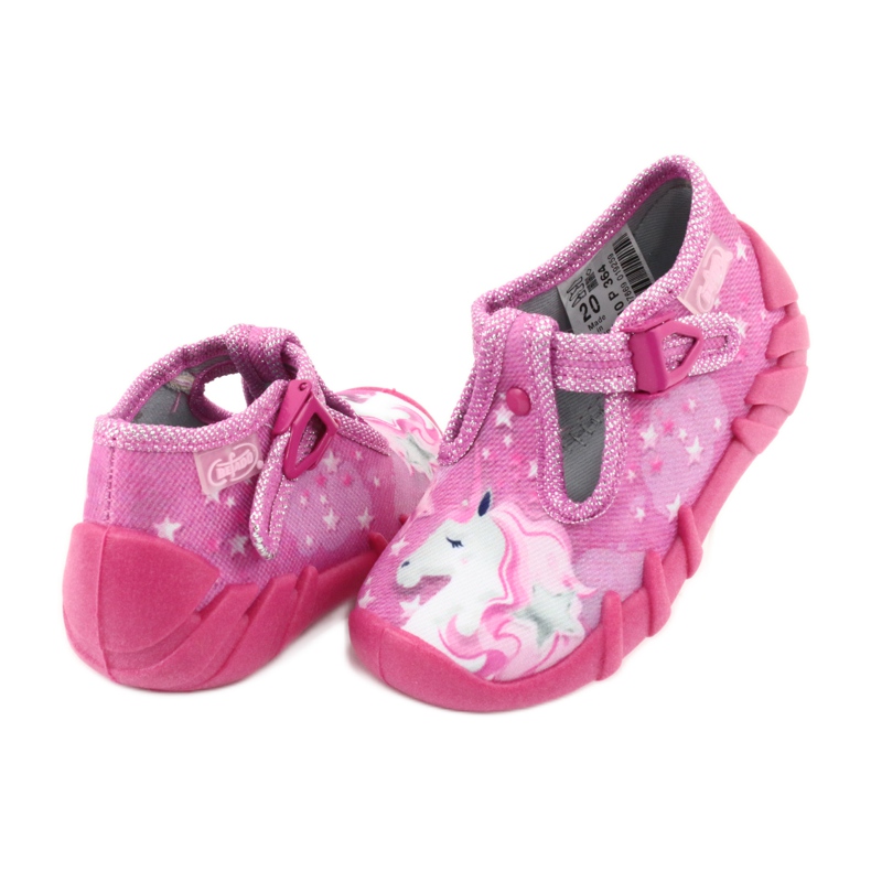 Scarpe per bambini Befado 110P364 rosa grigio 4
