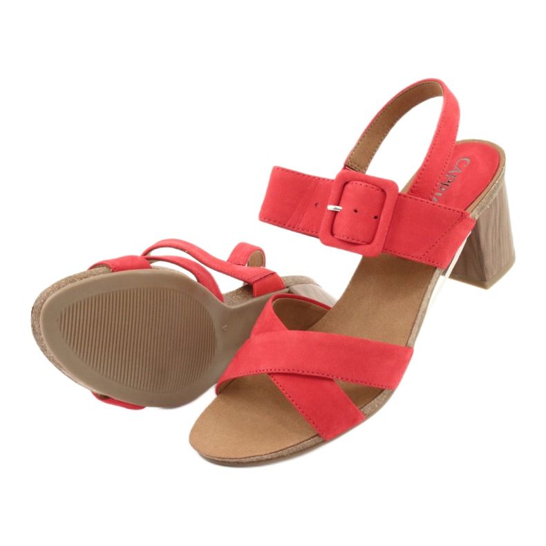 Sandali rossi sul post Caprice 28317 rosso 5