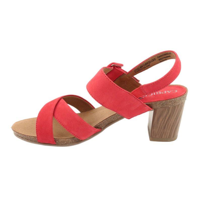 Sandali rossi sul post Caprice 28317 rosso 2