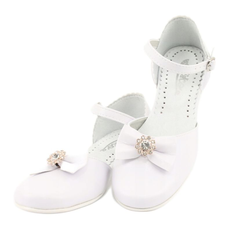 Miko ballerine comunione bambini bianche bianca giallo 5
