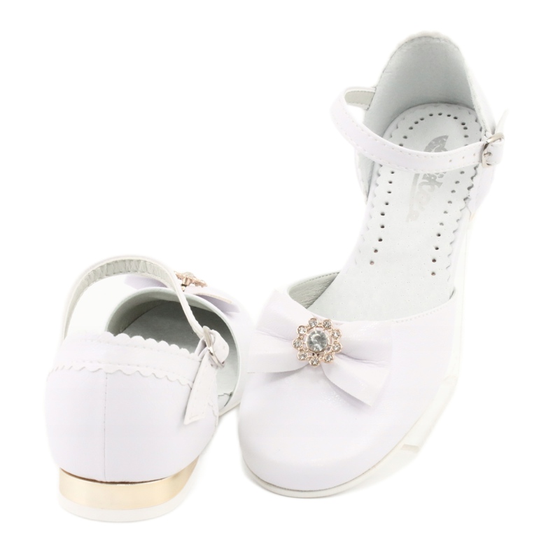 Miko ballerine comunione bambini bianche bianco giallo 4