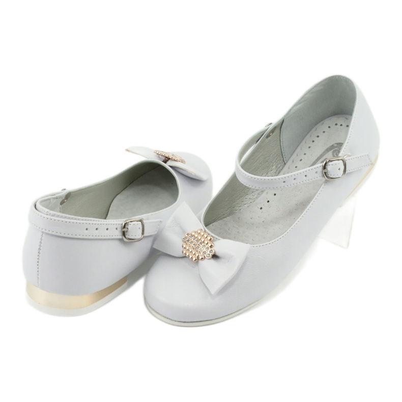 Miko ballerine comunione bambini bianche bianco giallo 4