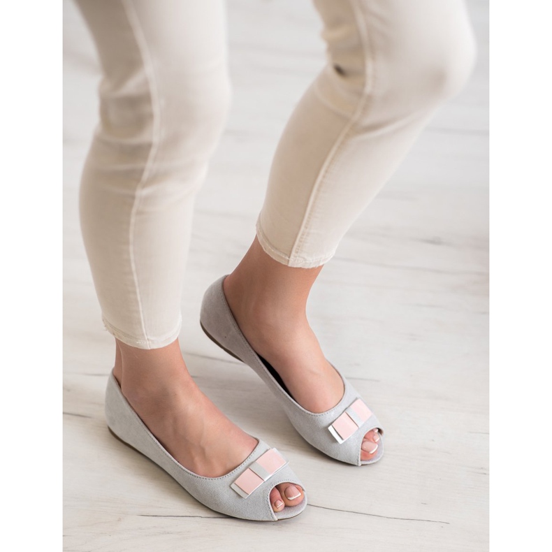 Vinceza Ballerine open toe grigio 1