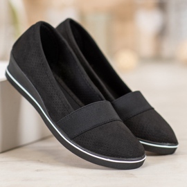 SHELOVET Ballerina nera su zeppa nero 2