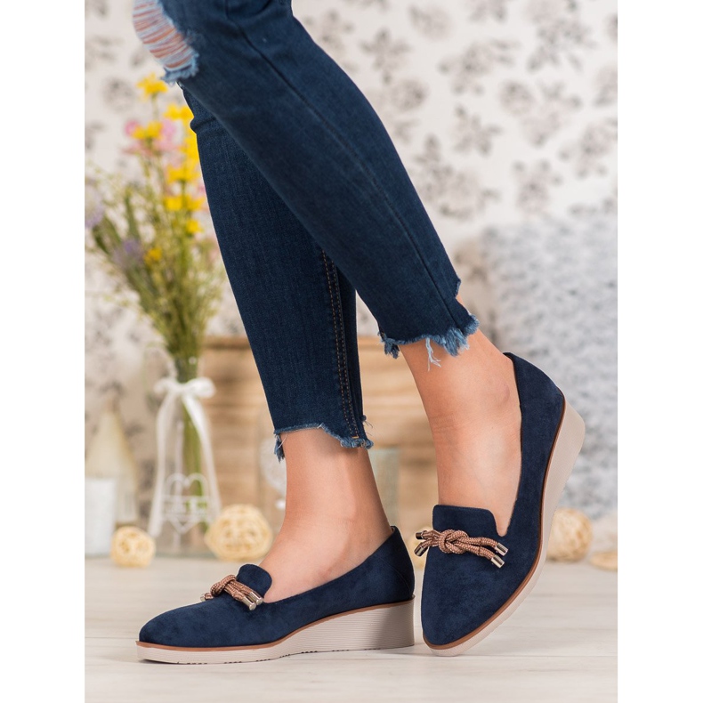 Lords blu navy sulla zeppa VINCEZA 2