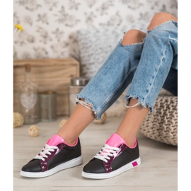 Ideal Shoes Sneakers Alla Moda Con Ecopelle nero multicolore 1
