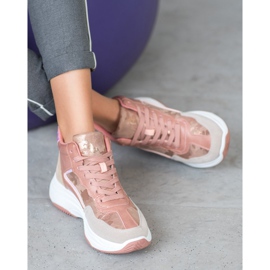 Ideal Shoes Stivali Alti Sulla Piattaforma rosa multicolore 2