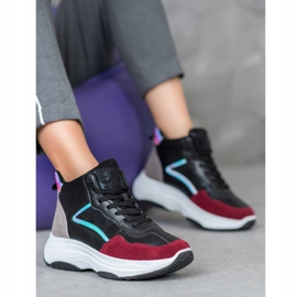 Ideal Shoes Stivali Alti Sulla Piattaforma nero multicolore 1