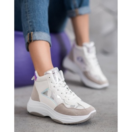 Ideal Shoes Stivali Alti Sulla Piattaforma bianco marrone multicolore 2