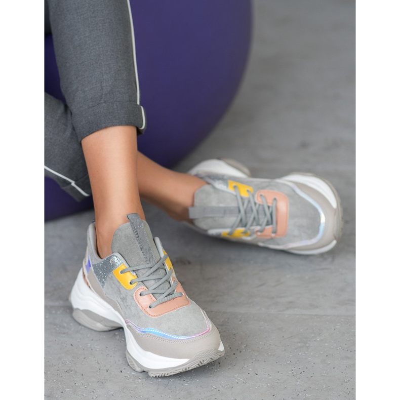 Marquiz Sneakers alla moda sulla piattaforma grigio multicolore 1