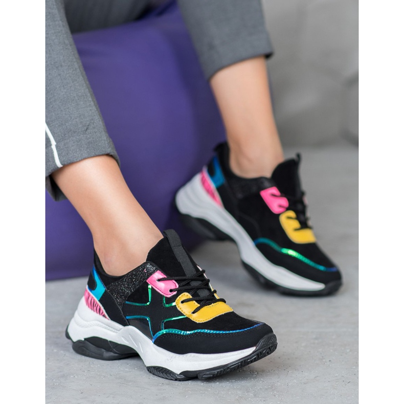 Marquiz Sneakers alla moda sulla piattaforma nero multicolore 1