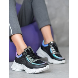 SHELOVET Sneakers Con Paillettes Sulla Piattaforma nero multicolore 1