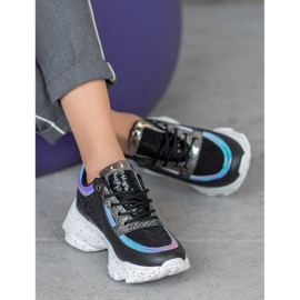 SHELOVET Sneakers Con Paillettes Sulla Piattaforma nero multicolore 2
